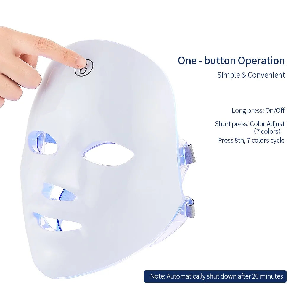 LED Facial Mask With Optional Neck Panel – 7-Color Light – Mein Shop 5